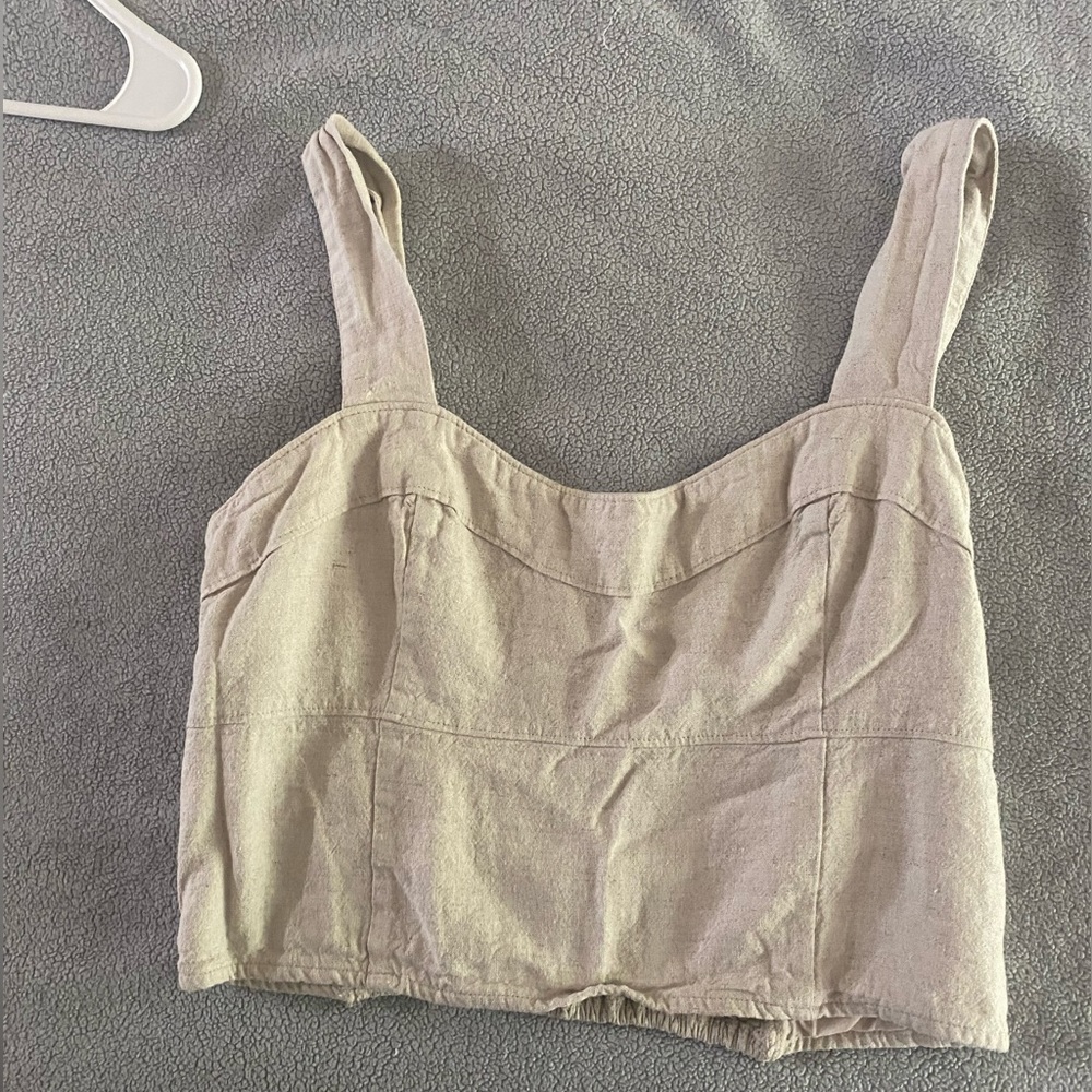 Abercrombie cropped linen tank top
